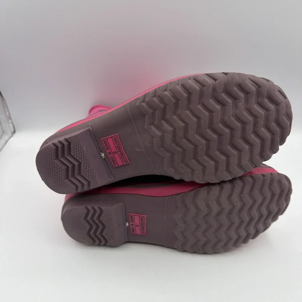 Sorel Rainbou Girl Kid's Waterproof Rain Boots Size 6 Pink